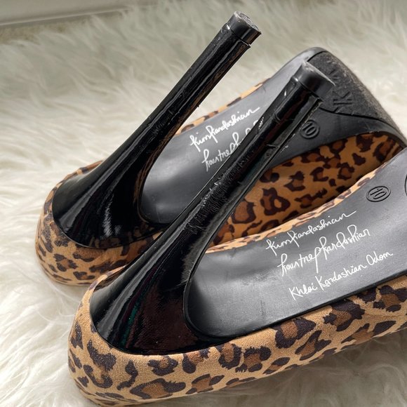 KARDASHIAN KOLLECTION Cheetah Print 5" Platform Heels 75802 Size 10M Used - Picture 7 of 8